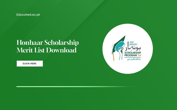 Honhaar Scholarship Merit List 2025 1st, 2nd, 3rd